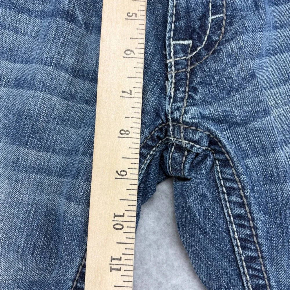 BKE Carter Jeans Mens 26R Blue Straight Distressed Denim Y2K Grunge Western Moto